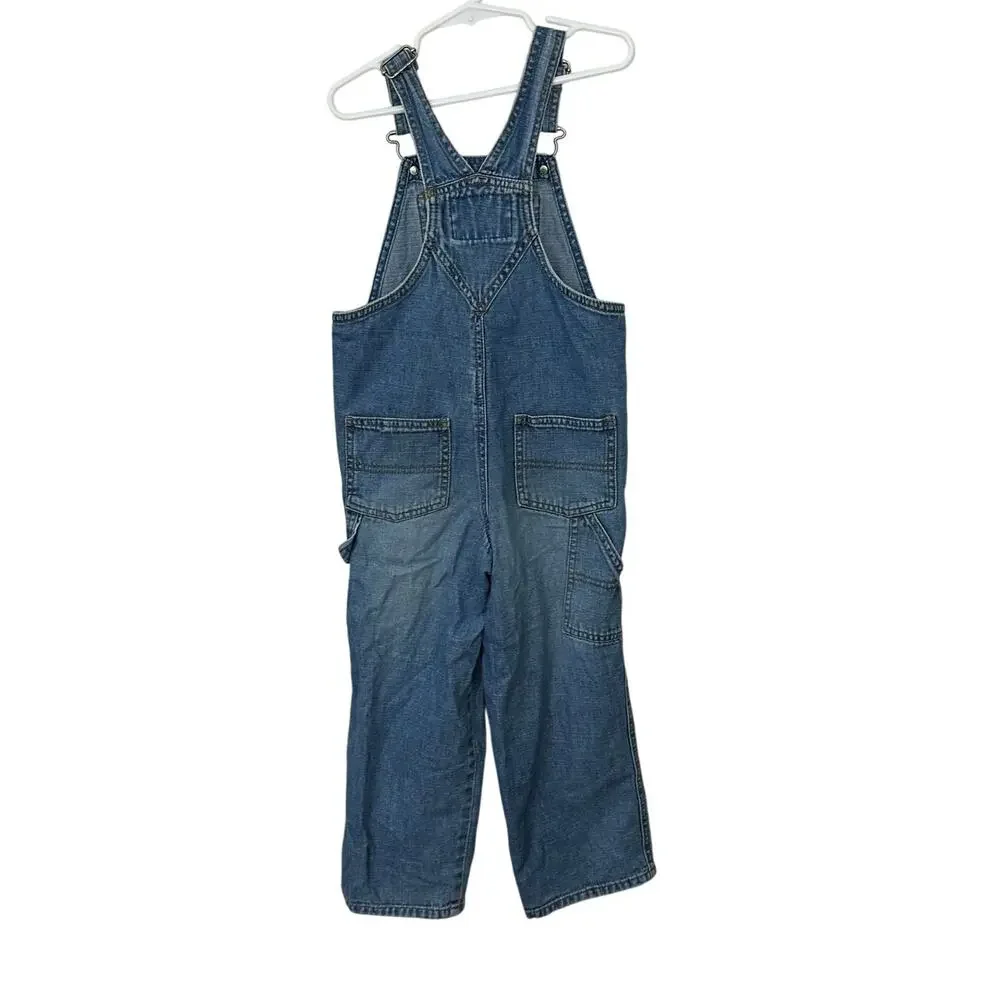 Old‎ Navy Baby Denim Overalls Size 5T Blue Adjustable Pockets 100% Cotton Unisex